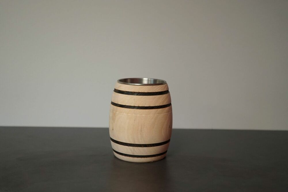 Verre en bois de frêne artisanal – Style tonneau – Tonnellerie Manceau